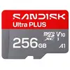 Image de Carte mémoire microSDXC SANDISK Ultra Plus 256 Go UHS-I A1 Class 10 jusqu'à 200 Mo/s Rouge/blanc - Neuf