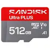 Image de Carte microSDXC SanDisk Ultra Plus 512 Go UHS-I V10 A1 Class 10, jusqu'à 200 Mo/s rouge et gris - Neuf
