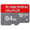 Image de Carte mémoire microSDXC SANDISK Ultra PLUS 64GB UHS-I Classe A1 Lectures 150 Mo/s Rouge et gris - Neuf