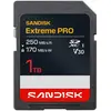 Image de SanDisk Extreme PRO SD UHS-I, 1 To, SDXC, UHS-I, 250 Mo/s, 170 Mo/s, Classe 3 (U3)