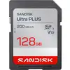 Image de Carte mémoire SDXC SanDisk Ultra PLUS 128 Go UHS-I V10 jusqu'à 200 Mo/s Gris Rouge Blanc - Neuf