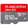 Image de SanDisk Ultra GO, 512 Go, MicroSDXC, UHS-I, 190 Mo/s, V10, Gris, Rouge