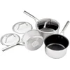 Image de Ninja Foodi ZEROSTICK Set de 3 casseroles en acier inoxydable 16/18/20 cm - C63000EU, Couleur:Acier inoxydable