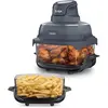 Image de Ninja CRISPi, friteuse à air, 3,8 L et 2,3 L, 4-en-1 : friture à air, rôtissage, maintien au chaud, réchauffage, design compact, 2 récipients et couvercles en verre amovibles, 1700 W, modèle Cyberspace FN201EUBL1