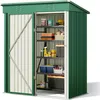 Image de Bealife abri de jardin métallique, abri de jardin avec 1m², anthracite abri de jardin toit à une pente, cadre de fondation,180x95x162cm
