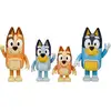 Image de Set de 4 figurines articulées Bluey : Bluey, Bingo, Bandit et Chilli MOOSE TOYS multicolore - Neuf