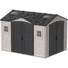 Image de DURAMAX Apex Pro Abri de jardin 7,6 m² + structure du sol, vinyle, - gris/anthracite DURAMAX 40116