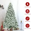 Image de Sapin de Noël artificiel enneigé de 225 cm avec support en métal