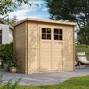 Image de Abri de jardin en bois avec porte verrouillable de haute qualité - L142xL239xH200 cm 2,63 -Timbela M310F