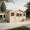 Image de Abri de jardin en bois - Débarras avec fenêtres - H246 x 418 x 420 cm/ 16 m² Abri shiplap en bois naturel - Atelier de jardin -TIMBELA M330