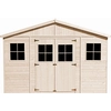 Image de Abri de jardin en bois - débarras avec fenêtres - H246 x 418 x 320 cm/ 12 m² Abri shiplap en bois naturel - atelier de jardinage