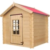 Image de Timbela M570R-1 Maison de jeu en bois pour enfants - Maison de jeu d'extérieur pour enfants - 111x113xH121 cm/0.9 m2 Maison de jeu de jardin - Maison d'été de jardin pour enfants (La couleur du toit est rouge)