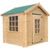 Image de Timbela M570Z-1 Maison de jeu en bois pour enfants - Maison de jeu en plein air pour enfants - 111x113xH121 cm/0.9 m2 Maison de jeu de jardin - Maison d'été de jardin pour enfants (La couleur du toit est verte)