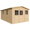 Image de Abri de jardin en bois - débarras avec fenêtres - H226x516x324 cm/15 m² Abri shiplap en bois naturel - atelier de jardin - vélo - TIMBELA M337