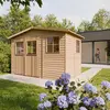 Image de TIMBELA M334 Abri de jardin en bois avec fenêtres - cabane à outils en bois H226x324x216 cm/6 m² - abri de jardin cabane à vélo garage bois