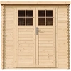 Image de Abri de jardin en bois AVEC FOND IMPRIMÉ, porte verrouillable - L142xL204xH200 cm 2,22 m2 -Timbela M311F+M311G