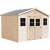 Image de Abri de jardin en bois AVEC SOL IMPRIMÉ - H246 x 418 x 320 cm/ 12 m² - TIMBELA M331+331G