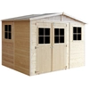 Image de Abri de jardin en bois AVEC SOL IMPRIMÉ - débarras avec fenêtres - H226x318x220 cm/6 m² Abri shiplap en bois naturel - TIMBELA M334+M334G