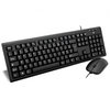 Image de Ensemble V7 comprenant un clavier USB filaire et une souris avec adaptateur PS2   FR, noir