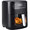 Image de ZMH Friteuse à air chaud xxl 6L Airfryer Noir Panier unique Fenêtre de visualisation 7 programmes de cuisson 11 fonctions Minuterie Écran tactile 10 papiers cuisson pour cuisine familiale