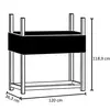 Image de Shelter Logic étagère à bois en métal avec couvercle noir 120 x 36 x 119 cm (L x l x h)
