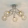 Image de Kosilum   Plafonnier 5 Boules En Métal Chromé   Sphères En Aluminium 10 Cm   Éclairage G9   Design Moderne Pour Salon
