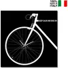 Image de Horloge murale carrée moderne 50 x 50 cm, motif vélo « Bike On » - Noir