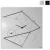 Image de Horloge Murale Moderne 50x50cm Design Industriel Minimal Time Line - Gris