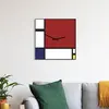 Image de Tableau magnétique « Mondrian » au design moderne, transformé en horloge murale