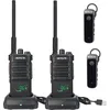 Image de Retevis RB689 Radio Bluetooth, Radio portable longue portée avec écouteurs sans fil Bluetooth, 2600mAh, VOX, lampe de poche, talkie-walkie pour la fabrication, la sécurité (Noir, 2Pcs)