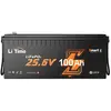 Image de Batterie LiFePO4 24 V 100 Ah avec Bluetooth et chargeur solaire pour alimentation de secours sur bateau