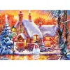 Image de Master Pieces Puzzle Jouet Holiday Snowman Cottage Glitter 500 pièces