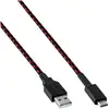Image de Câble USB 2,4 m USB A USB C Noir, Rouge - Neuf