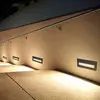 Image de Balise LED en Saillie Rectangle 3W 220V 65° Noire IP65 pour Escaliers - Blanc Chaud 2300K - 3500K