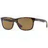Image de Ray - Ban Homme Ray - Ban RB4181 RB4181 710/83 Lunettes de soleil Injecté Tortue Carré Polarisé