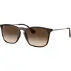 Image de Ray - Ban Homme Ray - Ban RB4187 CHRIS 856/13 Lunettes de soleil Injecté Tortue Marron Carré Normale Ombré