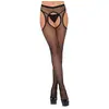 Image de Leg Avenue - Dawn Collants Résille - Porte-Jarretelles à Détail Ondulé
