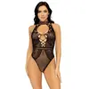 Image de Body en Dentelle Filet - Noir
