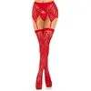 Image de Leg Avenue - Bas Dentelle Porte Jarretelles - Rouge