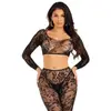 Image de Leg Avenue - Crop Top & Leggings Sans Pied - Noir