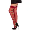 Image de Leg Avenue - Bas avec Roses - Rouge
