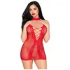 Image de Leg Avenue   Mini-Robe Halter Résille Coeurs   Rouge