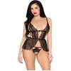Image de Leg Avenue - Babydoll et String Ouvert - Noir