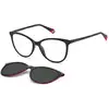 Image de Polaroid Femme Polaroid PLD 6138/CS 807/M9 Lunettes de soleil Plastique Noir Gris Cat Eye Clip-on