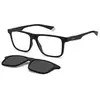 Image de Polaroid Homme Polaroid PLD 2131/CS 003/M9 Lunettes de soleil Plastique Noir-opaque Gris Carré Polarisé Clip-on