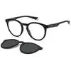 Image de Polaroid Unisex Polaroid PLD 2132/CS 003/M9 Lunettes de soleil Plastique Noir-opaque Gris Ronde Polarisé Clip-on