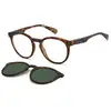 Image de Polaroid Unisex Polaroid PLD 2132/CS N9P/UC Lunettes de soleil Plastique Havane Vert Ronde Polarisé Clip-on