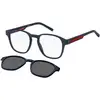 Image de Tommy Hilfiger Homme Tommy Hilfiger TH 2085/CS FLL/M9 Montures optiques Bio polyamide Bleu opaque Gris Carré Polarisé Clip-on