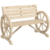 Image de Banc De Jardin 2 Places, Banc, Banc En Bois, Banc De Parc Avec Accoudoirs De Style Rustique, Capacité De Charge Jusqu'à 240 Kg, Bois De Sapin, Couleur Naturelle