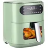 Image de Friteuse à air chaud ZMH 6 L, 7 programmes de cuisson, 11 fonctions, silencieuse, avec fenêtre de visualisation, minuterie et écran tactile, 10 feuilles de papier sulfurisé, vert